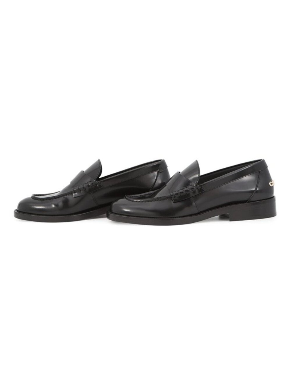 Chanel Loafers Back Toe Carre Shiny Calfskin 38c Shoes Black SS - Picture 2 of 10
